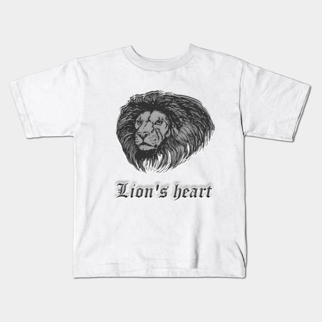 Lion "Lion's heart" Kids T-Shirt by leroo